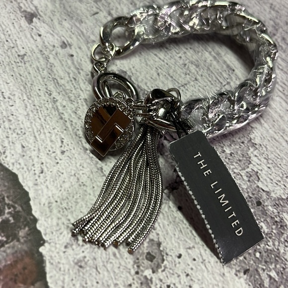 NWT The Limited Silver Tassel Charm Chain Bracelet - Picture 2 of 10